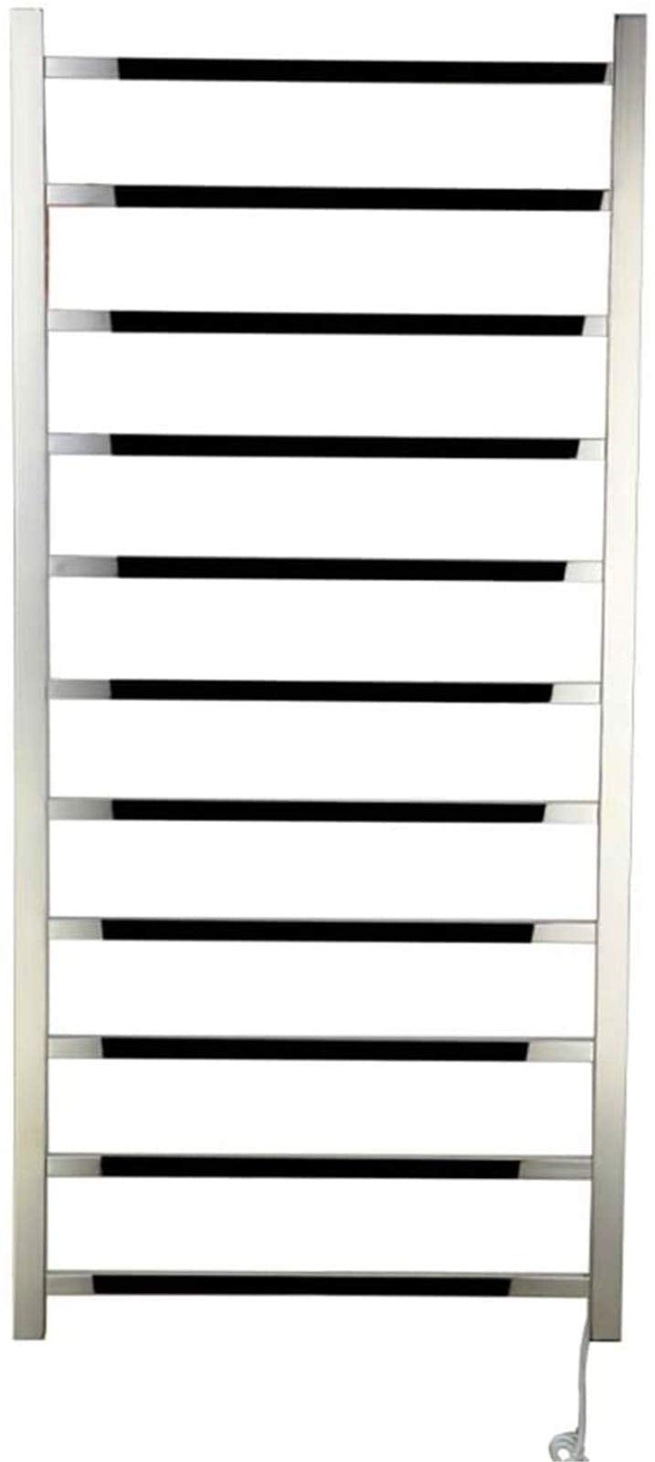 Bathroom Wall Heater Bar Wall Mounted Towel Warmer in Energy Efficient 110 W Electric Heated Towel Rack (1200×560×110MM),Plugin (Color : Plugin) (Hardwiring)