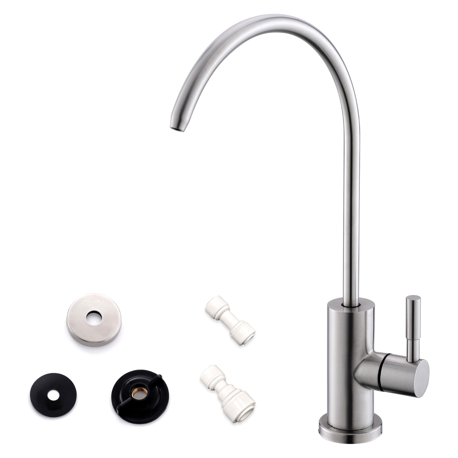 WEWE Drinking Water Faucet for Kitchen Sink, Kitchen Water Filter Faucet Stainless Steel for Reverse Osmosis or Water Filtration System Beverage Non-Air Gap RO Faucet Brushed Nickel Finish