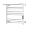Towel Warmer Drying Rack with Timer, Bathroom Wall Mounted Electric Heater Towel Rack, 8 Bar Heating Towel Rail with Top Shelf, 304 Stainless Steel White Finish, 500X500x240mm,Hardwired (Hardwired)