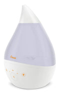 Crane 4-in-1 White Drop Ultrasonic Cool Mist Humidifier with Sound Machine, Night Light, Aroma Tray, 1 Gallon Top Fill White