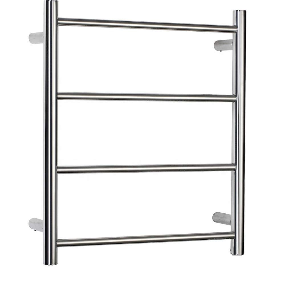 APUM Electric Heated Drying Racks for Bathroom Stainless Steel Polished Wall Mounted Towel Warmer 4 Bars Bath Towel Heater,Plugin