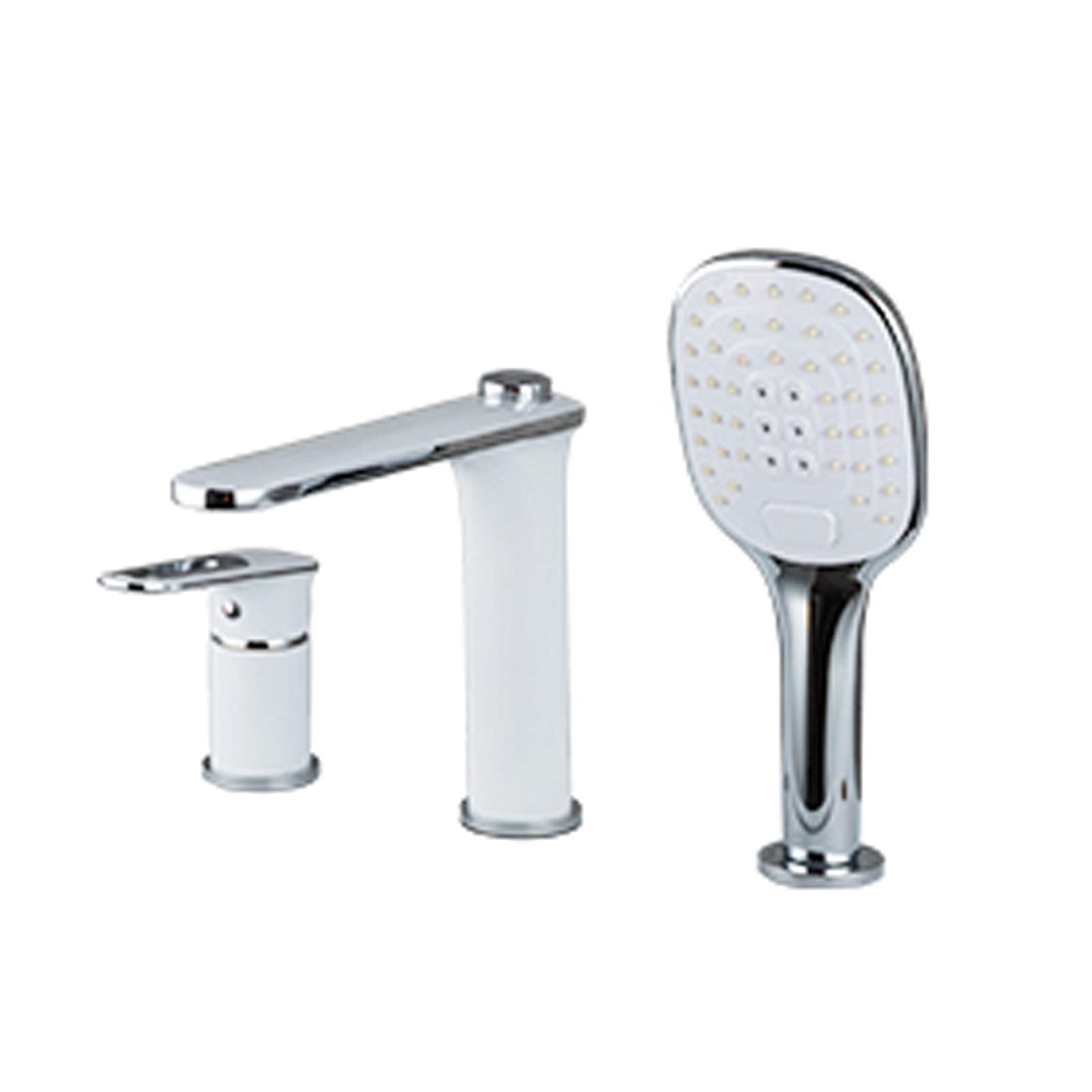 Contemporary Tub Filler Faucet, Deck Mounted Bathtub Faucet Single Handle Tub Faucet Set with 3 Functions Handheld Shower