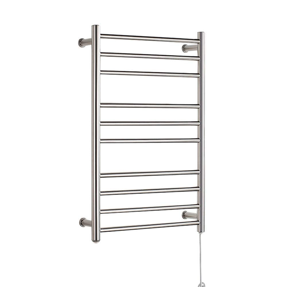 Electric Heated Towel Rack, 304 Stainless Steel Heated Towel Rail Radiator Wall-Mounted Electric Towel Warmer with 10 Bars, for Bathroom,Hard Wire (Hard Wire)