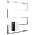 Electric Heated Towel Rack Radiator, Wall Mounted Electric Towel Warmer for Bathroom with Built-in Timer and LED Indicator, 304 Stainless Steel Heated Drying Rack, 5 Bars,Bright,Hardwired (Bright Pl