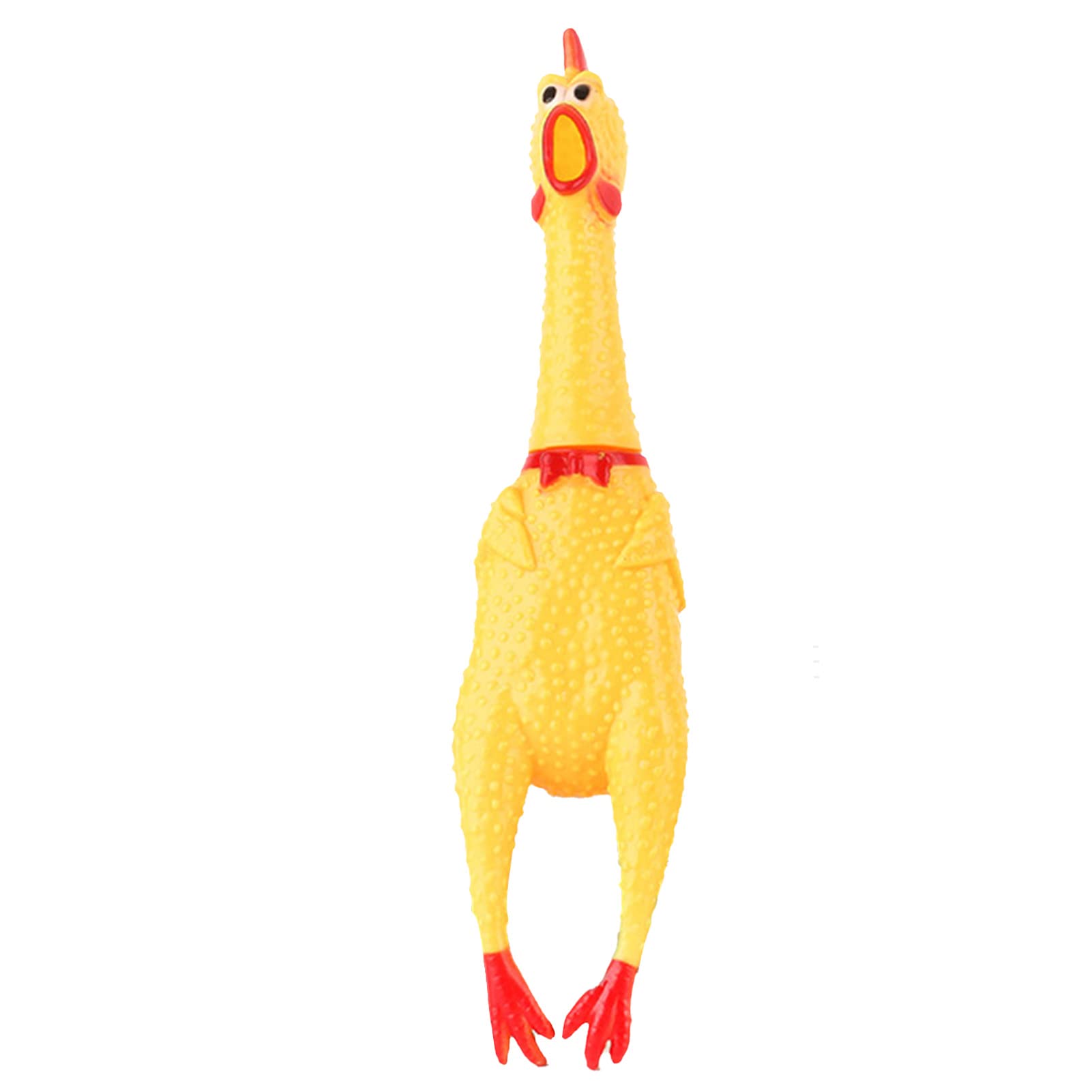 Agatige Squeaky Chicken Dog Toy, Yellow Screamings Chicken Stress Relief Prank Novelty Toys Shrilling Shrieking Noise Maker for Adults Dogs Pets (S)