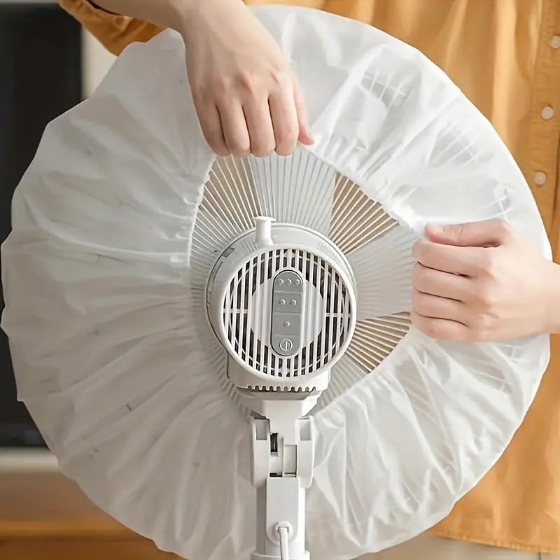Contemporary Style 1pc Fit Electric Fan Dust Cover-Pleated Design for All-Season Dustproof Protection -Translucent Material for Home & Office, Home Fan Accessory
