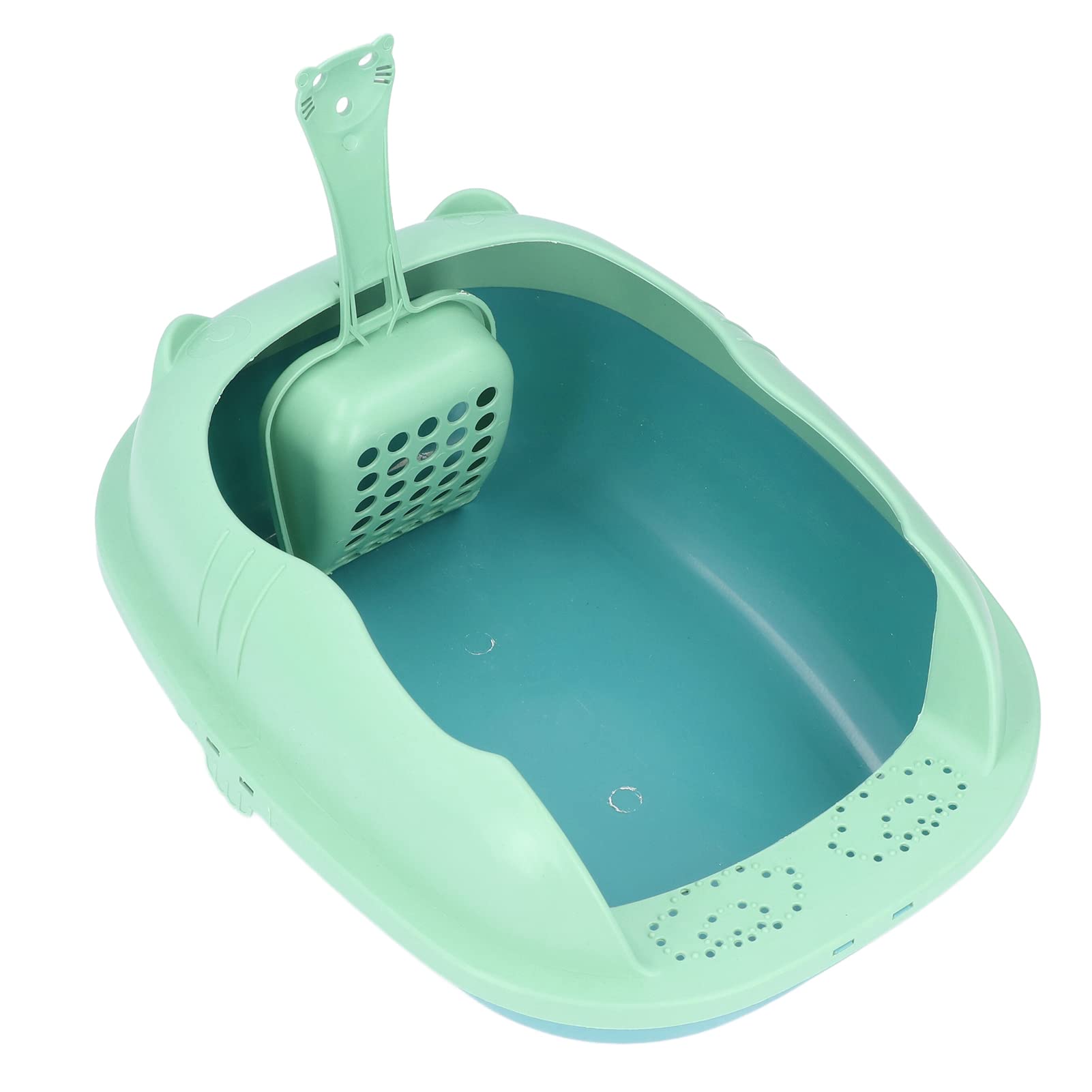 Cat Toilet, Easy To Clean Semi Enclosed Cat Litter Box Enough Space for Small Pets for Cats for Dogs(Forest green [new kitty trumpet])