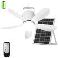 21” Solar Ceiling Fan with Light, Solar Gazebo Fan Light Outdoor with Remote, Portable Rechargeable Battery Operated Camping Fan, for Outside Canopy Tent Porch Patio Greenhouse RVs Pergola