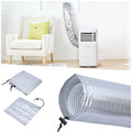 Portable AC Hose Insulation Sleeve,Upgraded 4-Layer Aluminum Foil Insulated Air Conditioner Hose Cover for 5" & 5.9" Exhaust Hose, Adjustable Length with Elastic Drawstrings, Energy Saving, Dustproof