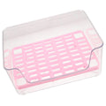 minkissy Pet Litter Box Medium Pink Acrylic Anti-Splash Kitten Litter Pan Potty Elevated Cat Toilet for Indoor Housebreaking