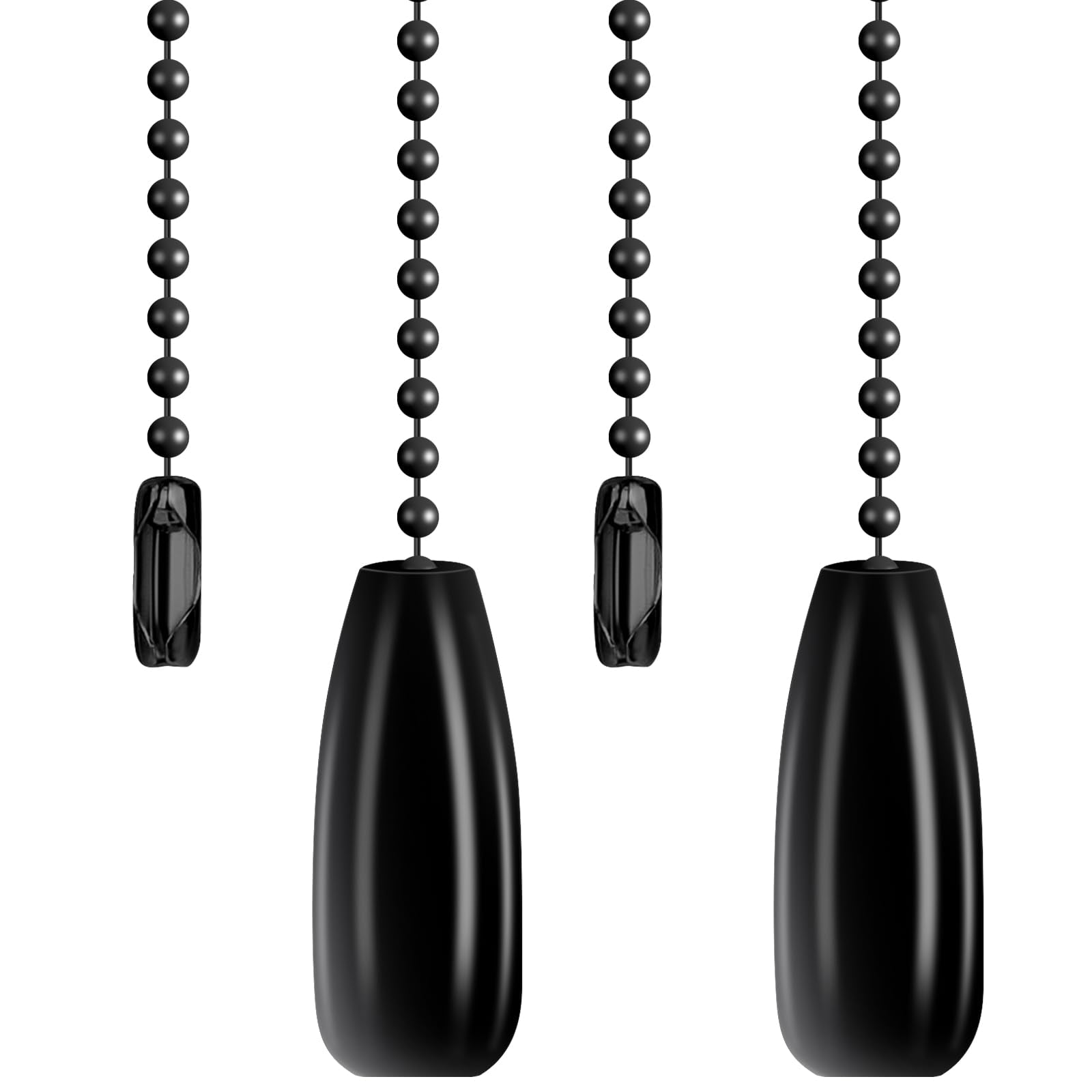 2 Pcs Black Ceiling Fan Pull Chain Extender Wooden Decorative Pendant Extension Chains Lighting Beaded Ball Chains Pulls Fan String Pulls Extension