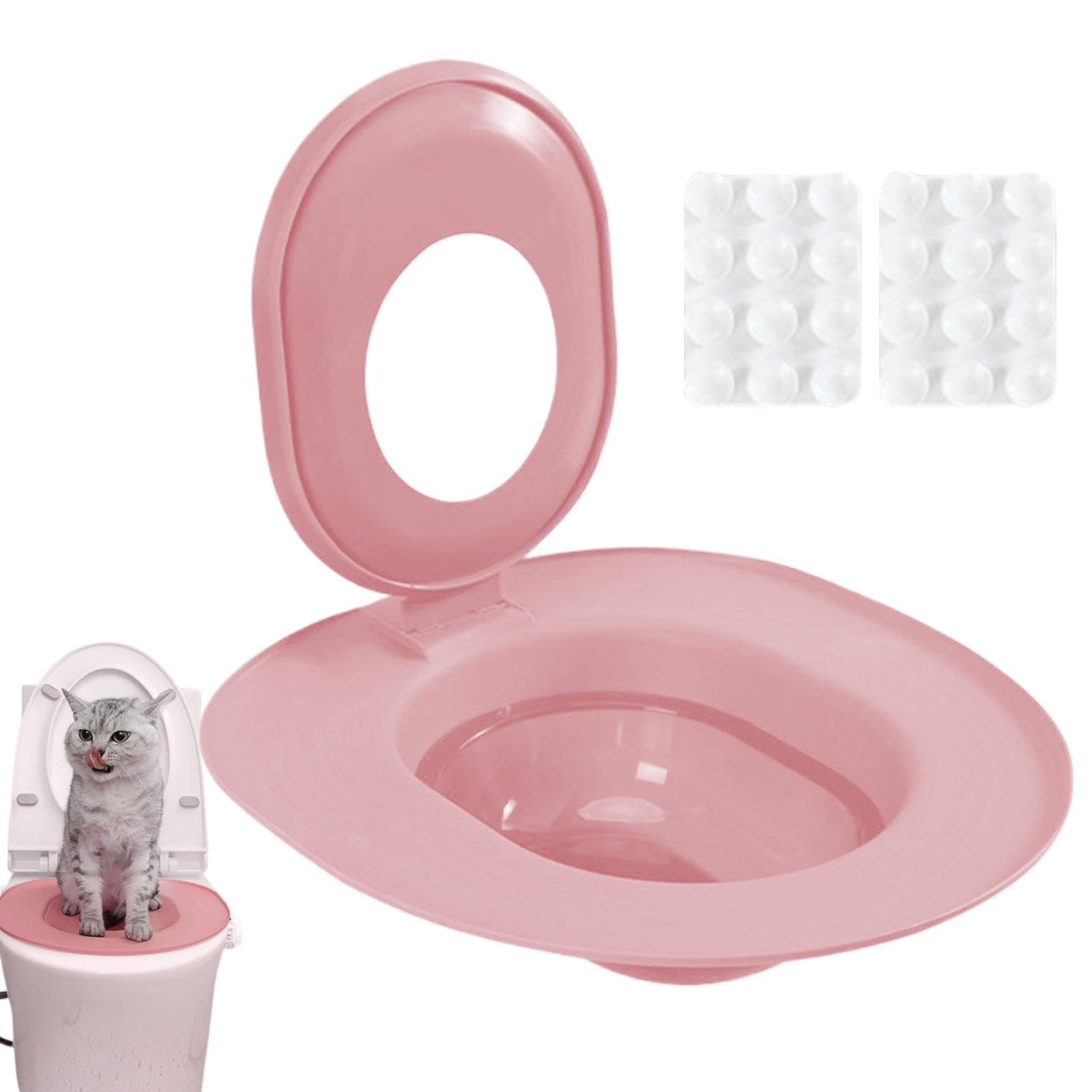 Cat Toilet Trainer Kit, Removable Potty Seat System, Litter Box Training Aid, Hygienic Easy Clean Design, Durable Pet Training Tool, 14.37x14.37x2.17in, for Indoor Home Apartment Bathroom