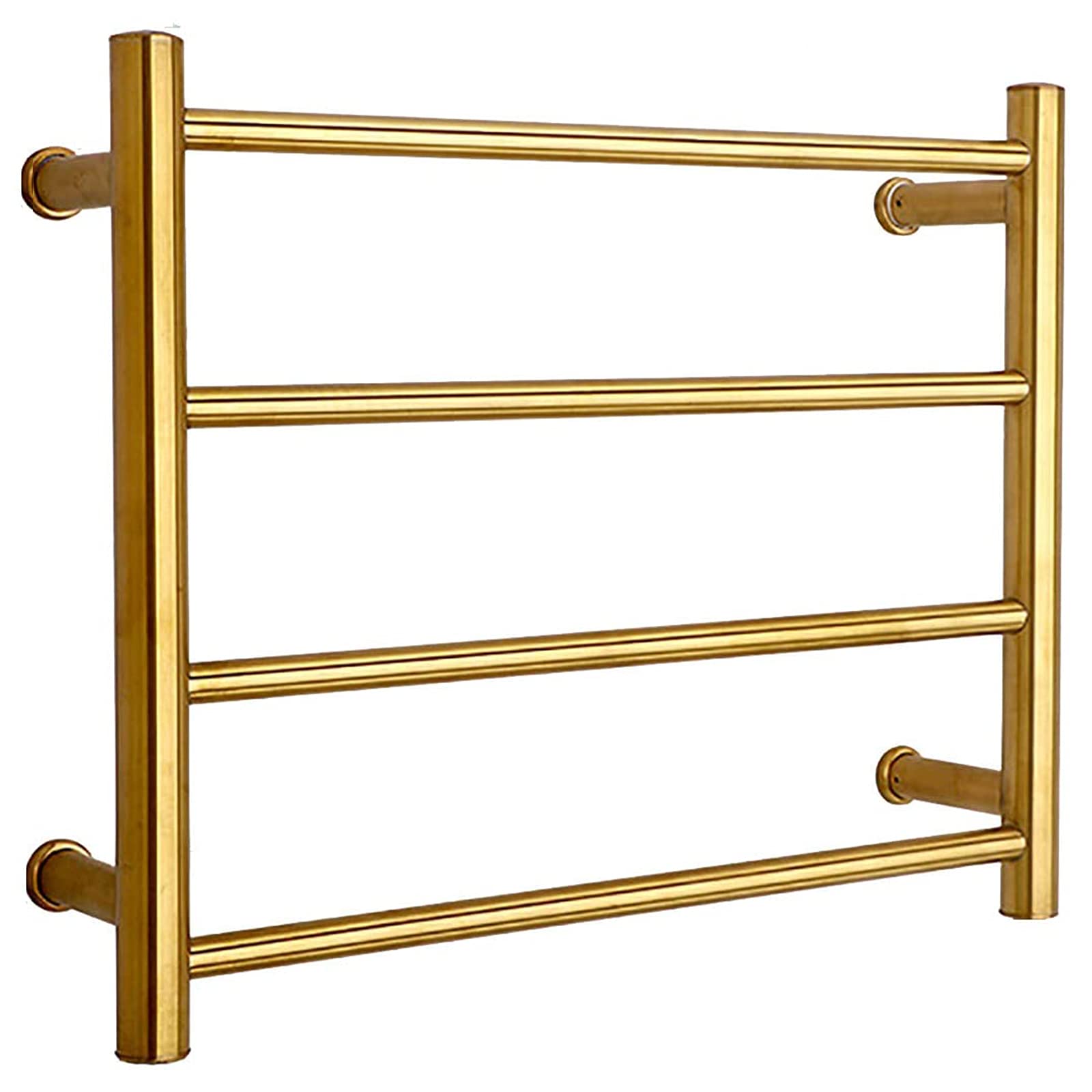 Electric Heated Towel Rack Electric Heated Towel Rail Radiator 58W Electric Brushed Gold Heated Towel Rack for Bathroom, Wall Mounted 304 Stainless Steel Towel Warmer Drying Rack with On/Off (Plug in
