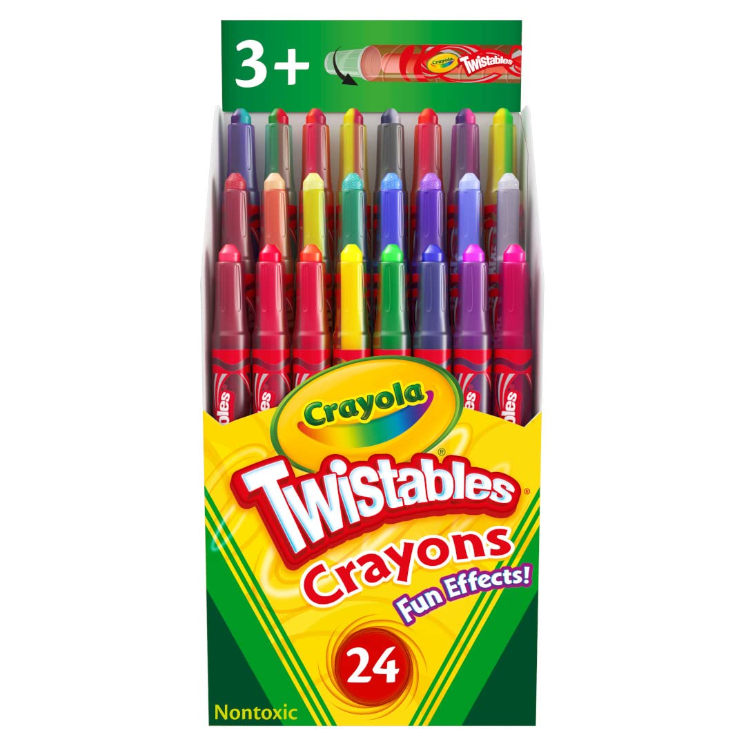 Crayola Twistables Crayons for Kids (24ct) Cute School Supplies for Toddlers, Preschool, Kindergarten, Elementary, Gifts for Boys & Girls, Ages 3, 4, 5