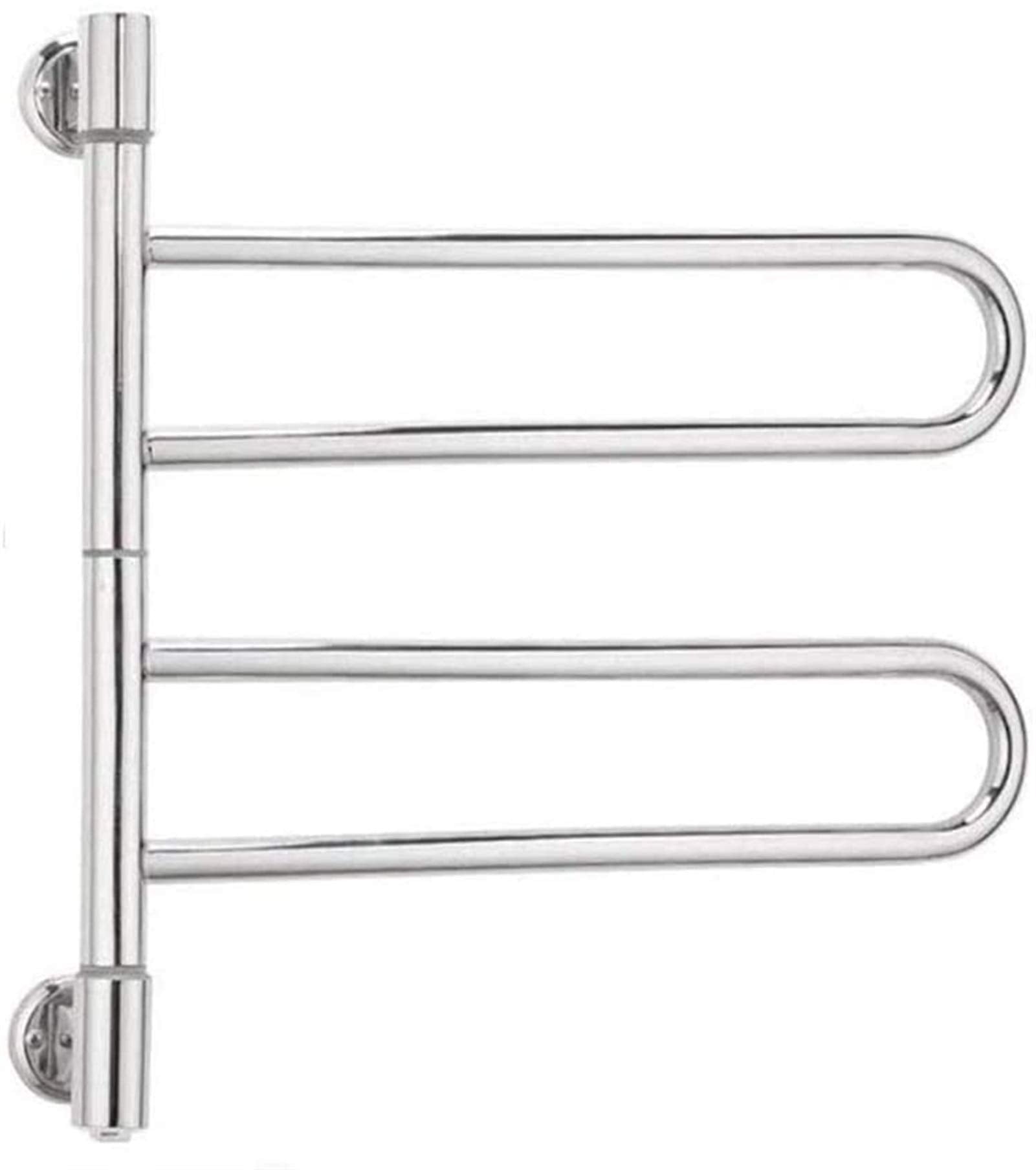 Bathroom Wall Heater Electric Heated Towel Rack 180° Rotatable Hot Towel Warmer Bathroom WallMounted Stainless Steel Towel Rackand Drying Rack Polish Chrome 4 Bars