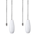 DAYONE Ceiling Fan Chain Pulls White Wooden Pull Chain Extension for Ceiling Light Fan Chain 2 Pack