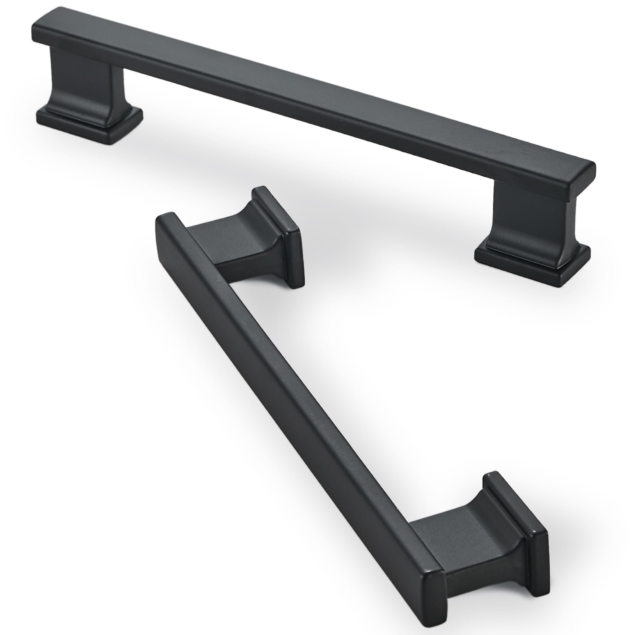 10 Pack 6 Inch Length|5 Inch(128mm) Hole Center Matte Black Kitchen Cabinet Handles, Cabinet Pulls Kitchen Cabinet Hardware, Cupboard Pulls, Drawer Handles