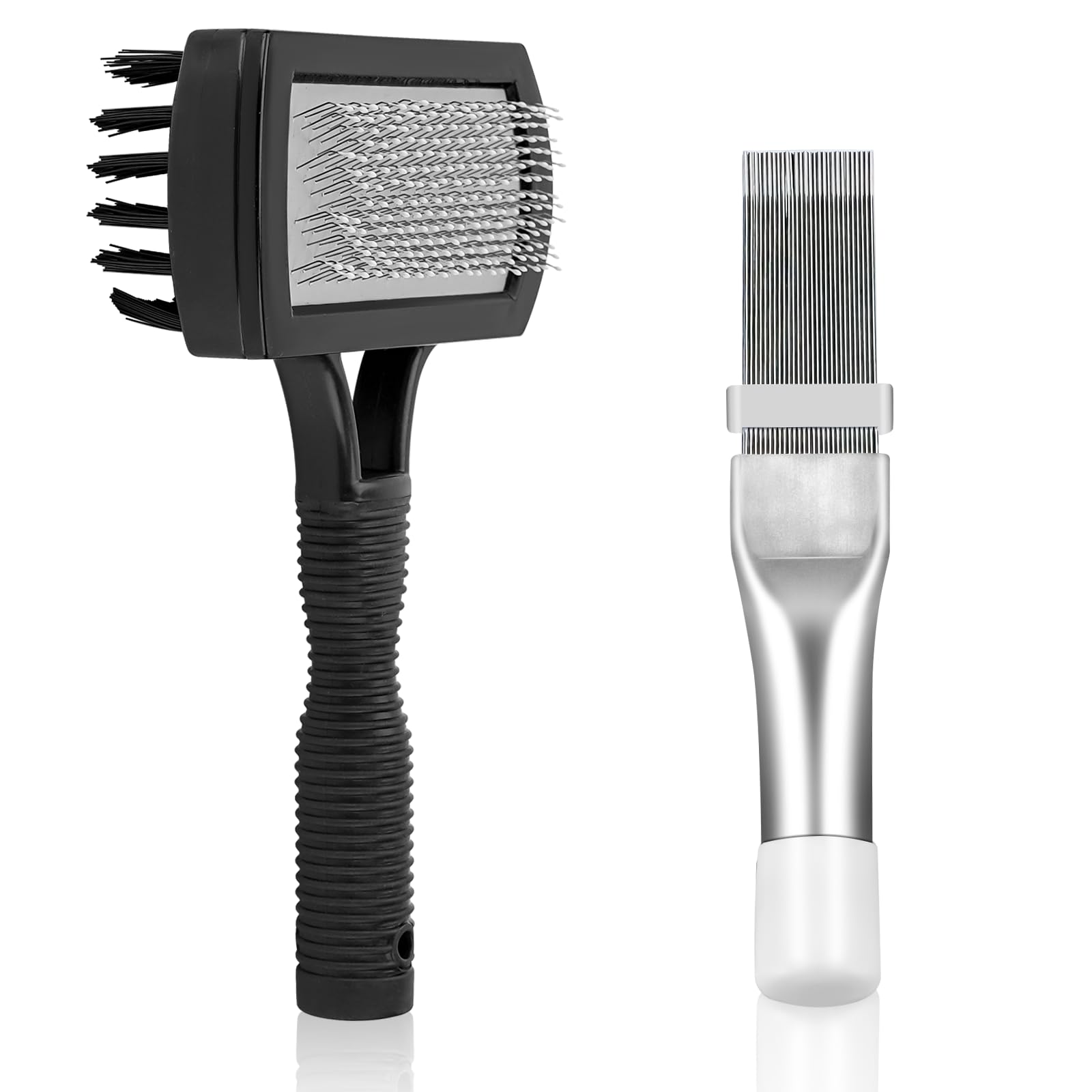 Cenipar Air Conditioner Coil Cleaning Brush Fin Comb Straightener 2 PCS Include Dual-Sided HVAC Coil Cleaning Brush and Metal Radiator Fin Comb for Air Conditioner Condenser