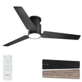 CJOY Ceiling Fan with Lights, 52 Inch Low Profile Ceiling Fans with Light and Remote, Reversible DC, Flush Mount, 3CCT?Dimmable, Modern Indoor/Outdoor Design for Bedroom, Living Room, Patio, Kitchen