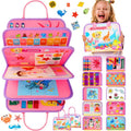 SaFeli Toddler Busy Board, Montessori Toys for Toddler Girl Birthday Gifts, Learning Toys Sensory Busy Book Toys for Toddlers, Travel Educational Book for Airplane Car | Birthday Gift for Girls, Pink