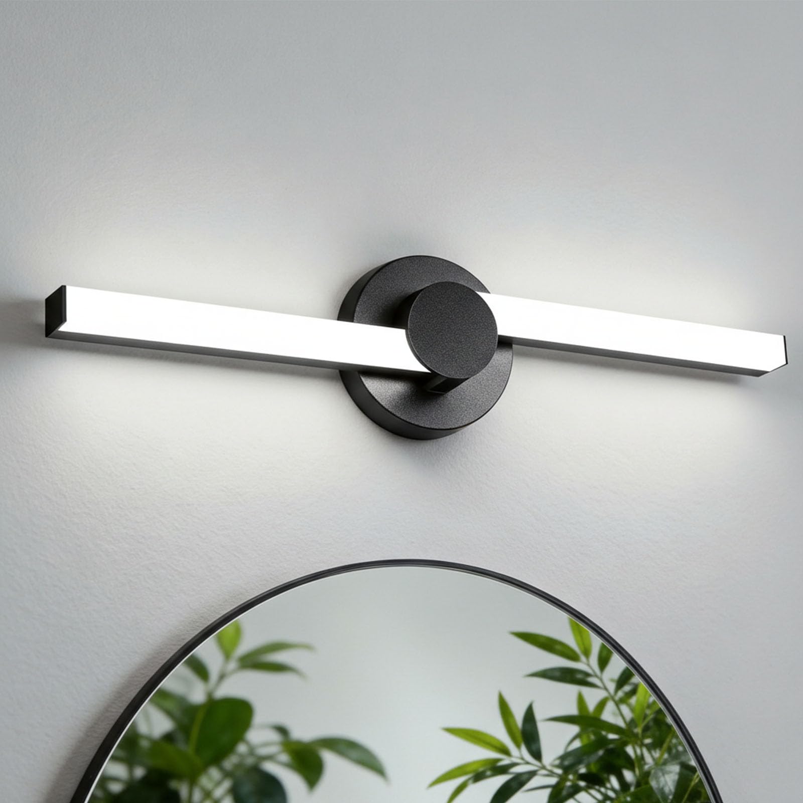 Bathroom Lighting Fixtures Over Mirror 20 Inch 360° Rotatable LED Bathroom Vanity Light, Modern Black 5700K 2100LM 24W IP44 Waterproof, Dimmable Vanity Light Bar, ETL Listed(1 Pack)