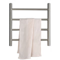 Wall Mounted Towel Warmer Drying Rack, Energy Efficient 50W Heated Towel Rail Radiator with 4 Bars, Stainless Steel Electric Heated Towel Rack for Bathroom, Brushed Finish,Plug in (Plug in)