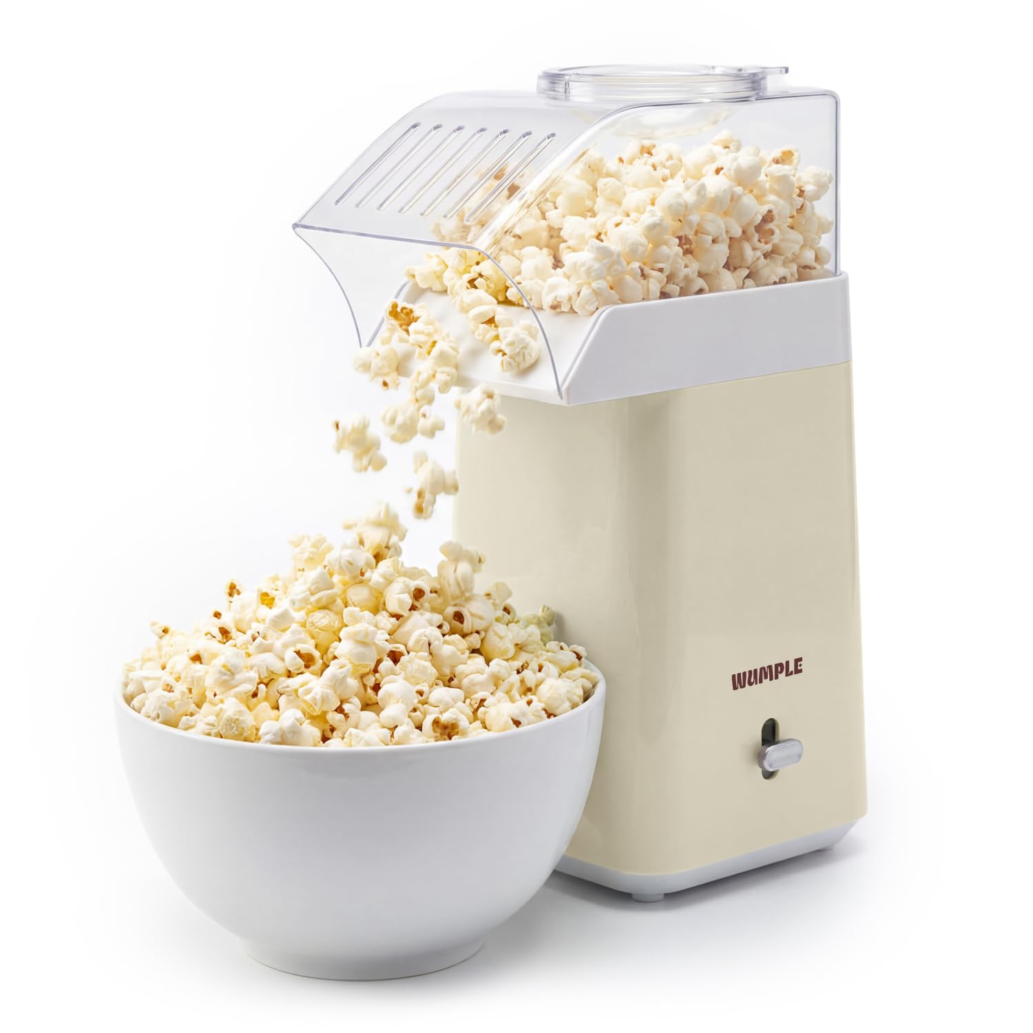 Hot Air Popcorn Machine - 14-Cup Electric Popcorn Popper, Oil-Free, 1200W - Includes Measuring Cup - Home Popcorn Maker for Movie Nights - Cream