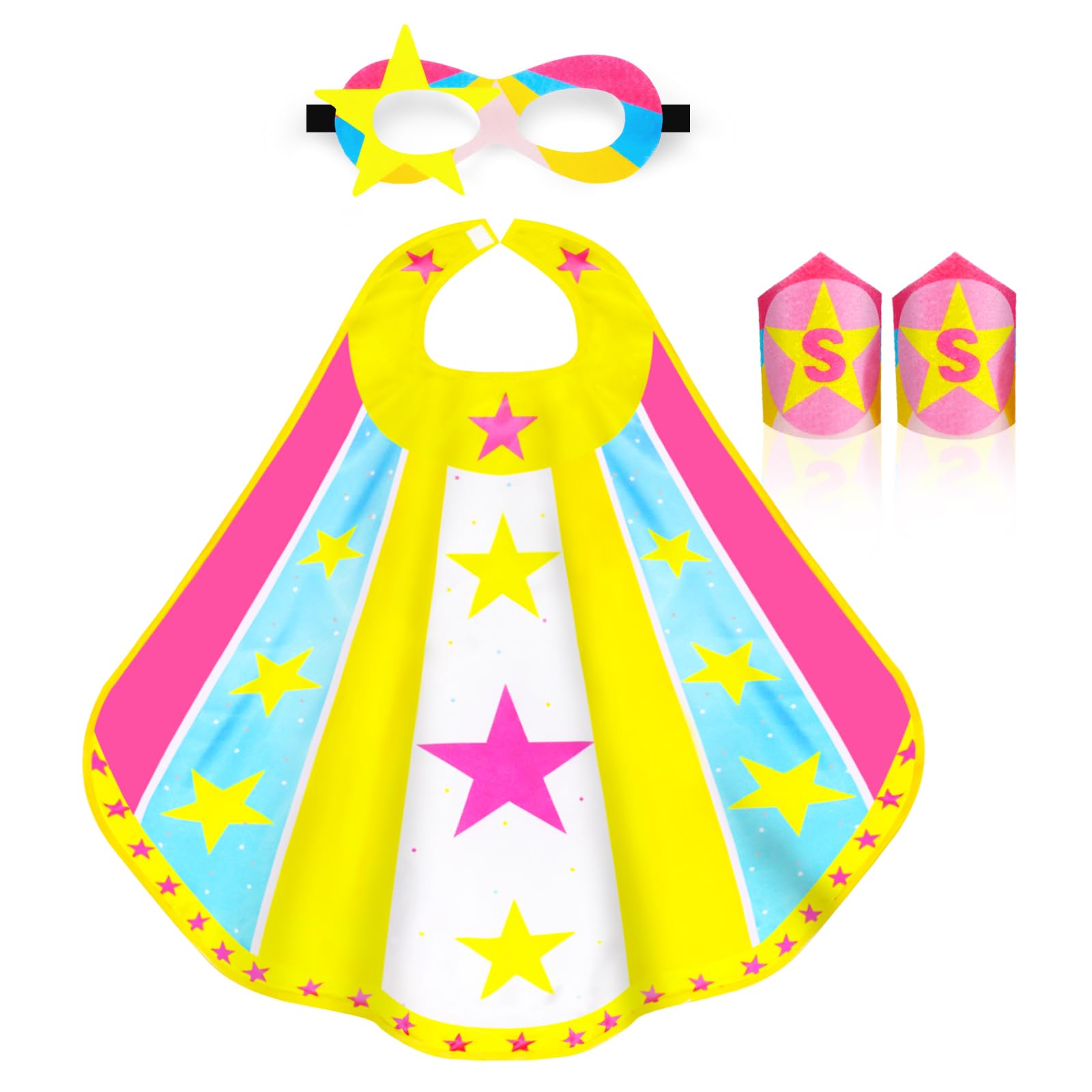 iROLEWIN Superhero-Capes for Kids Super Hero Costumes Girls-Boys Toddler Dress Up Clothes as Party-Toys Gifts Mask Bracelet