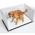 Litter Box Splash Guard, Litter Box Pee Shields for Dogs, Easy to Clean Indoor Dog Fence with Puppy Pee Pad Holder Tray Fits