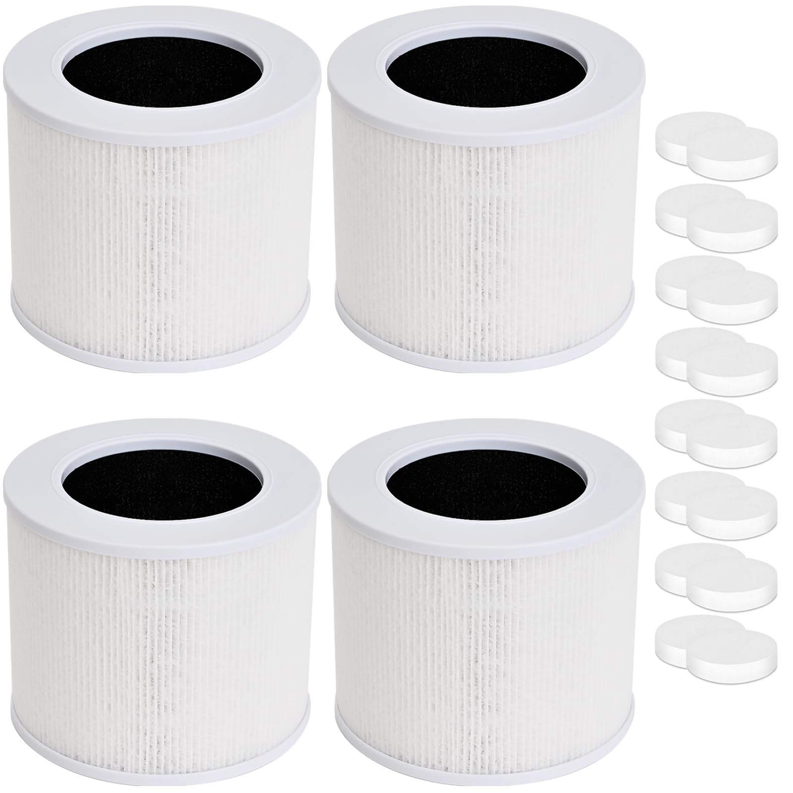 4 Pack Core Mini Filter H13 True HEPA Filters Replacement for LEVOIT Core Mini Core Mini-P Air Purifier,3-in-1 H13 True Filter Replacement,High-Efficiency Activated Carbon,Replace Part Core Mini-RF