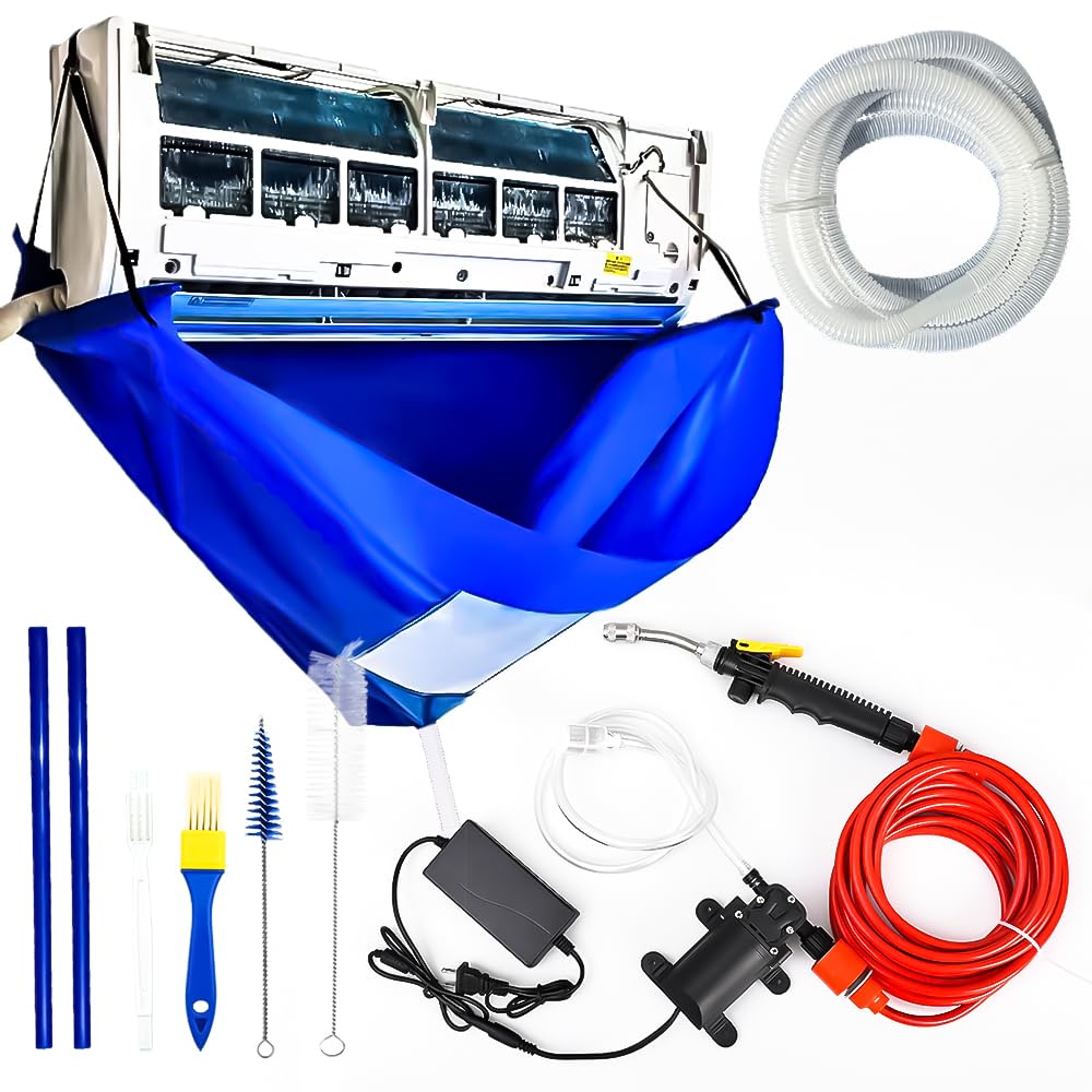 Ac Cleaning Bag With Support Rods, Air Conditioner Cleaning Kit with Strong Washing Tool, Ac Cleaning kit, Minisplit Cleaning Kit, Air Conditioning Water Bag Kit Universal for Home AC Cleaning