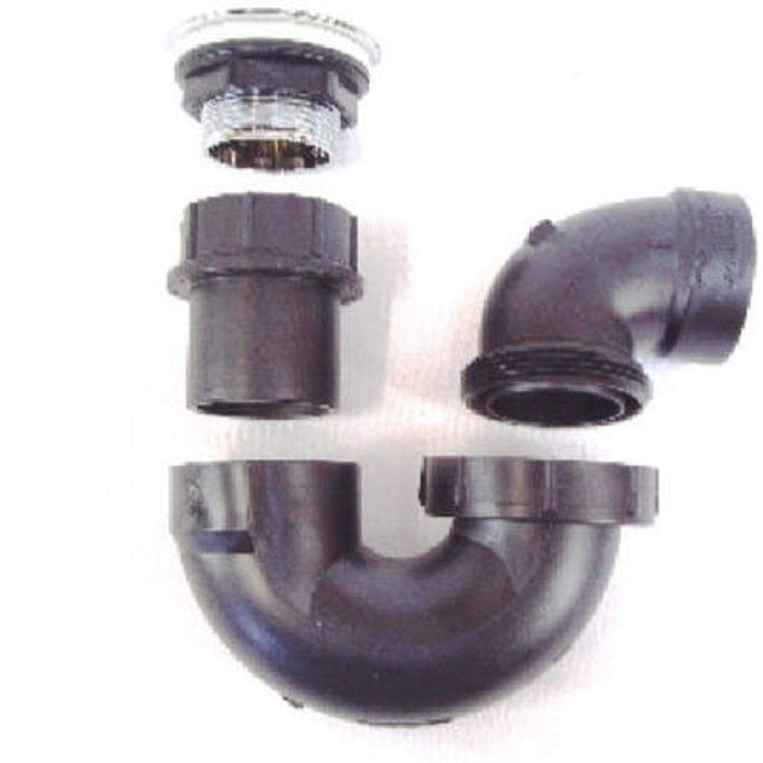 United States HDW P118C Chrome Finish Mobile Home Tub Drain Assembly Kit, Black