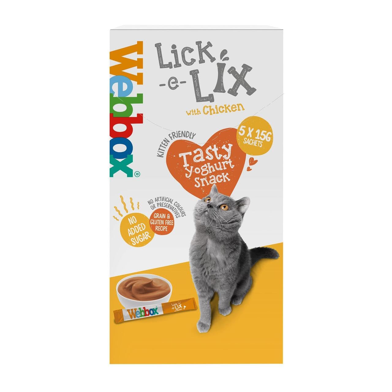 Webbox 5 Lick-E-Lix Chicken Cat Treats, 15g