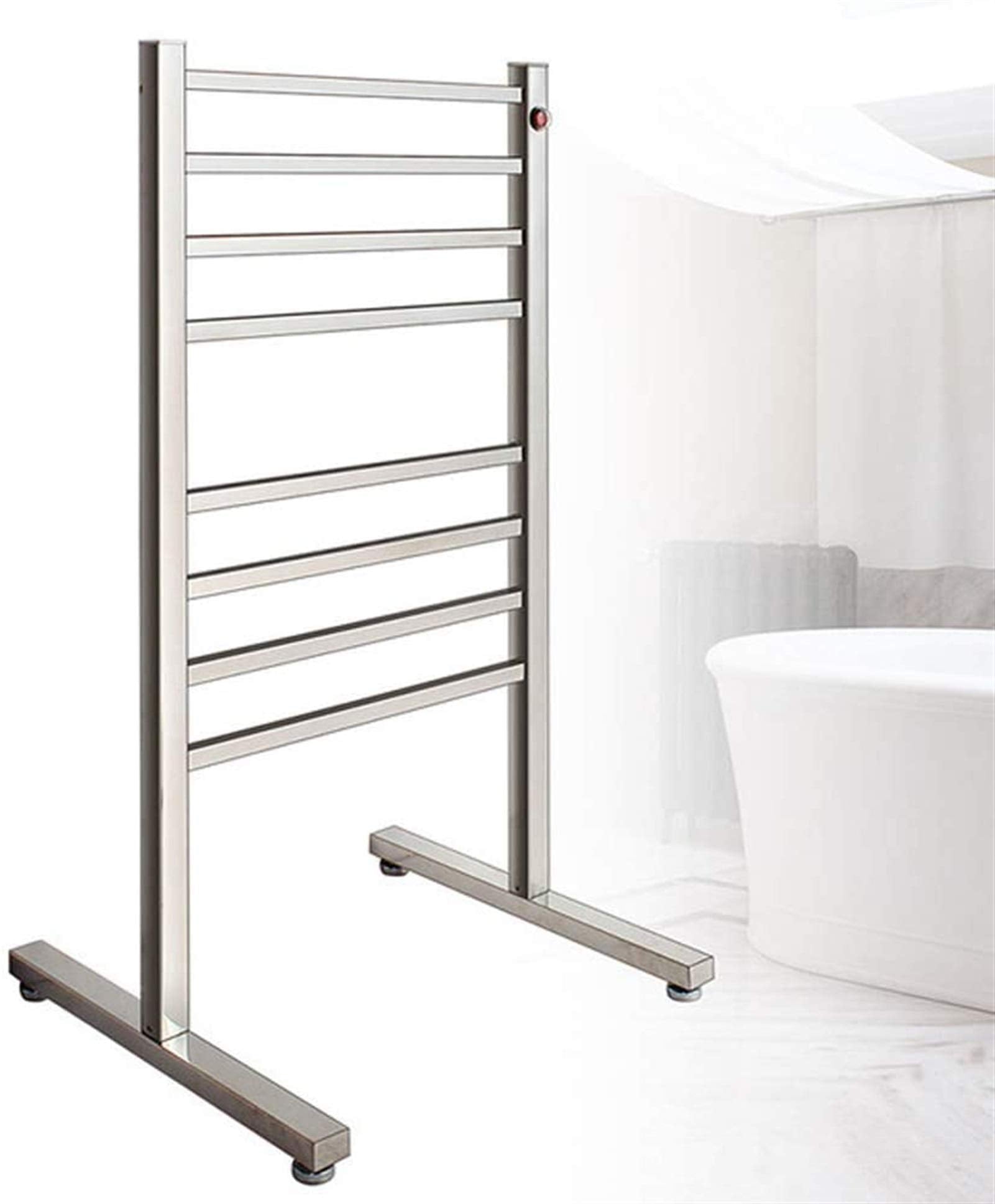 Bathroom Wall Heater 8Bar Freestanding Towel Warmer, Electric Heated Towel Rack and Drying Rack Home Bathroom 96W Electric Towel Warmer, Hot Towel Rack