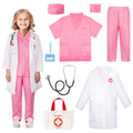 Meland Doctor Costume for Kids 3-10, Kids Pretend Play Doctor Dress Up with Medical Toys, Career Exploration Role Play Toy