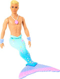 Barbie Dreamtopia Merman Doll, Approx 12-inch with Blue Rainbow Tail and Blonde Hair, for 3 to 7 Year Olds