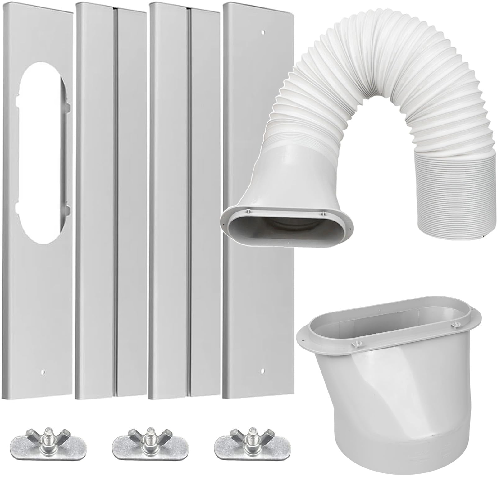Portable Air Conditioner Window Vent Kit with 5.9" Exhaust Hose, AC Window Vent Kit Adjustable 59" Length Hose for A/C Unit Universal for Sliding Vertical/Horizontal Windows