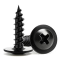 Wood Screws 3/4 Inch, 125 PCS FIXLINK Premium Phillips Truss Head Black Wood Screws, Self Tapping Electrophoresis Modified Fast Truss Head Wood Screw Used in Indoor Furniture, Woodworking (#8 x 3/4")