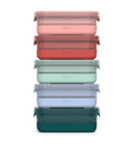 Ello Plastic 3.7 Cup Meal Prep Set 10 Pc, 5 Pack Set - BPA Free Plastic Food Storage Container with Silicone Boot and Airtight Lids, Dishwasher, Microwave, and Freezer Safe, Melon