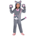 Gifts2U Halloween Cat Costume for Girls, Kids Onesie Costume with Pink Cat Ears, Cat Tail, Paws, Bow Ties and Purse Bag, Gifts for Halloween, Birthday or Any Costume Occasion?5-6Years