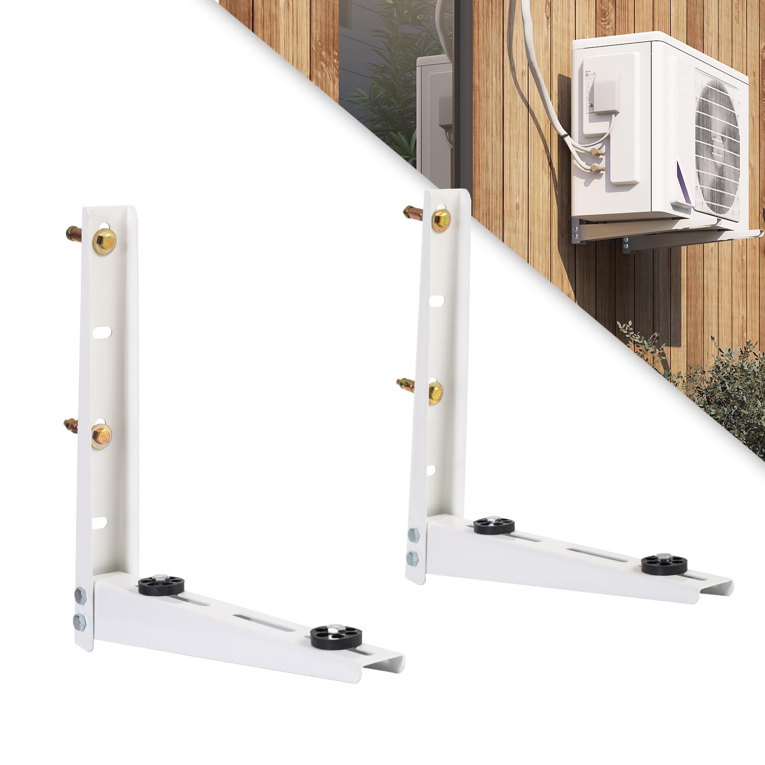 Mini Split AC Unit Wall Mounting Bracket, Heavy Duty Brackets for Outdoor Ductless Air Conditioners, HVAC, Compressor, Heat Pump (7000-15000BTU)