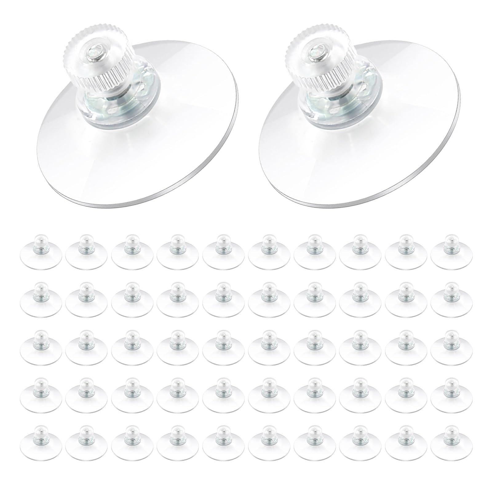 MDEOOSKY 50Pcs Suction Cup 40 mm Glass Suction Pads Clear PVC Sucker Pads Suction Holder with Screw Nut for Bathroom Wall Door Glass Window Car Shade (Clear)