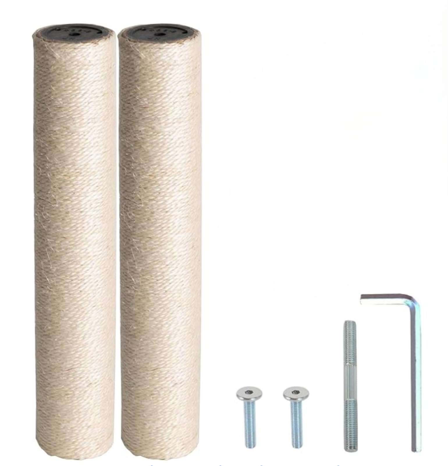 2-Pack Natural Sisal Cat Tree Replacement Post - 14 Inch Durable Cat Tower Scratching Post Refill - Compatible with M8 Screws for Modern Cat Tree & Cat Tower Repair