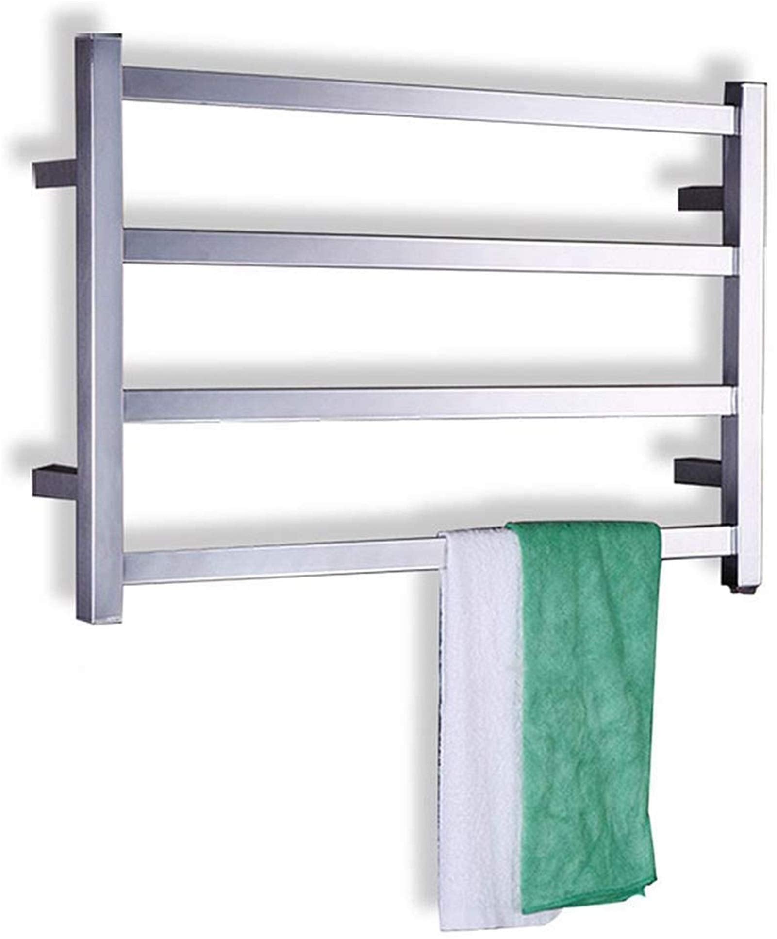 Heated Towel Rail Bathroom Wall Heater Towel Warmer,Electric Towel Stainless Steel Drying Rack, Multi-Function Bathroom Towel Heater, Constant Temperature Energy Saving, Low Cons