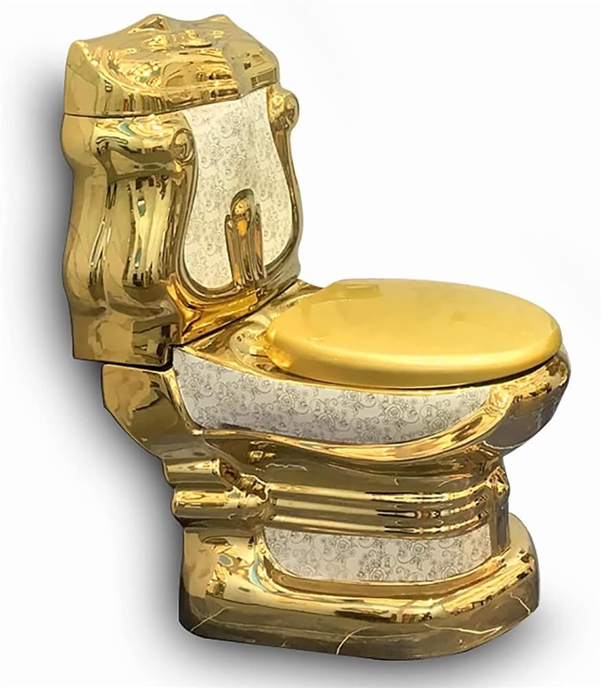 Golden Toilet One Piece Toilet Super Hotel Bathroom Pumping Household Personality Creative Ceramic Toilet,