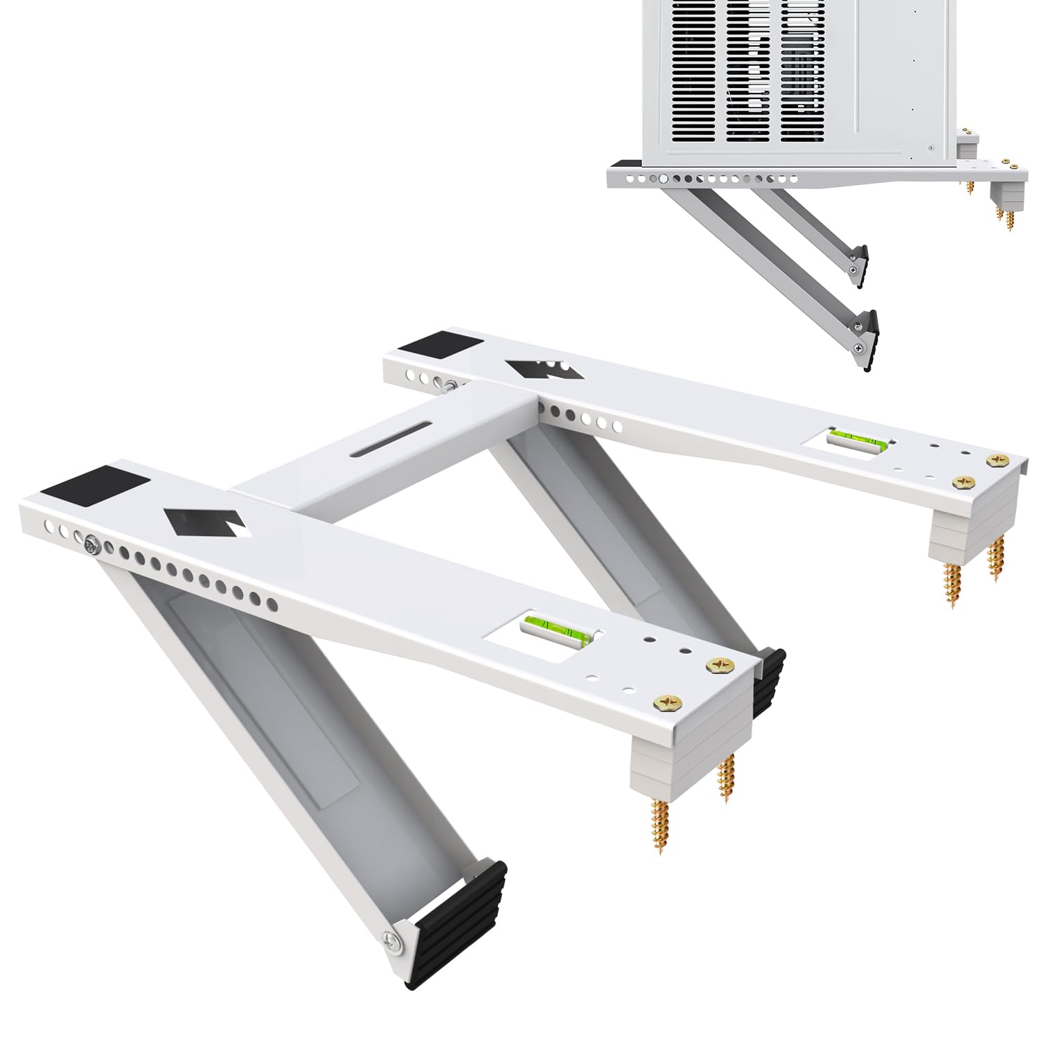 Window Air Conditioner Support Bracket with 2 Arms Heavy Duty AC Support for Window Unit Install kit Up to 200 lbs Hold 5000-22000BTU Unit Window AC Mount