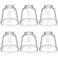 Teenyyou 6 Pcs Clear Glass Globes for Ceiling Fan Lights Covers Glass Lamp Shade Replacement for E26 Chandelier Table Wall Sconce, 2-1/8" Fitter, 4-5/8" Diameter x 4-1/2" Height