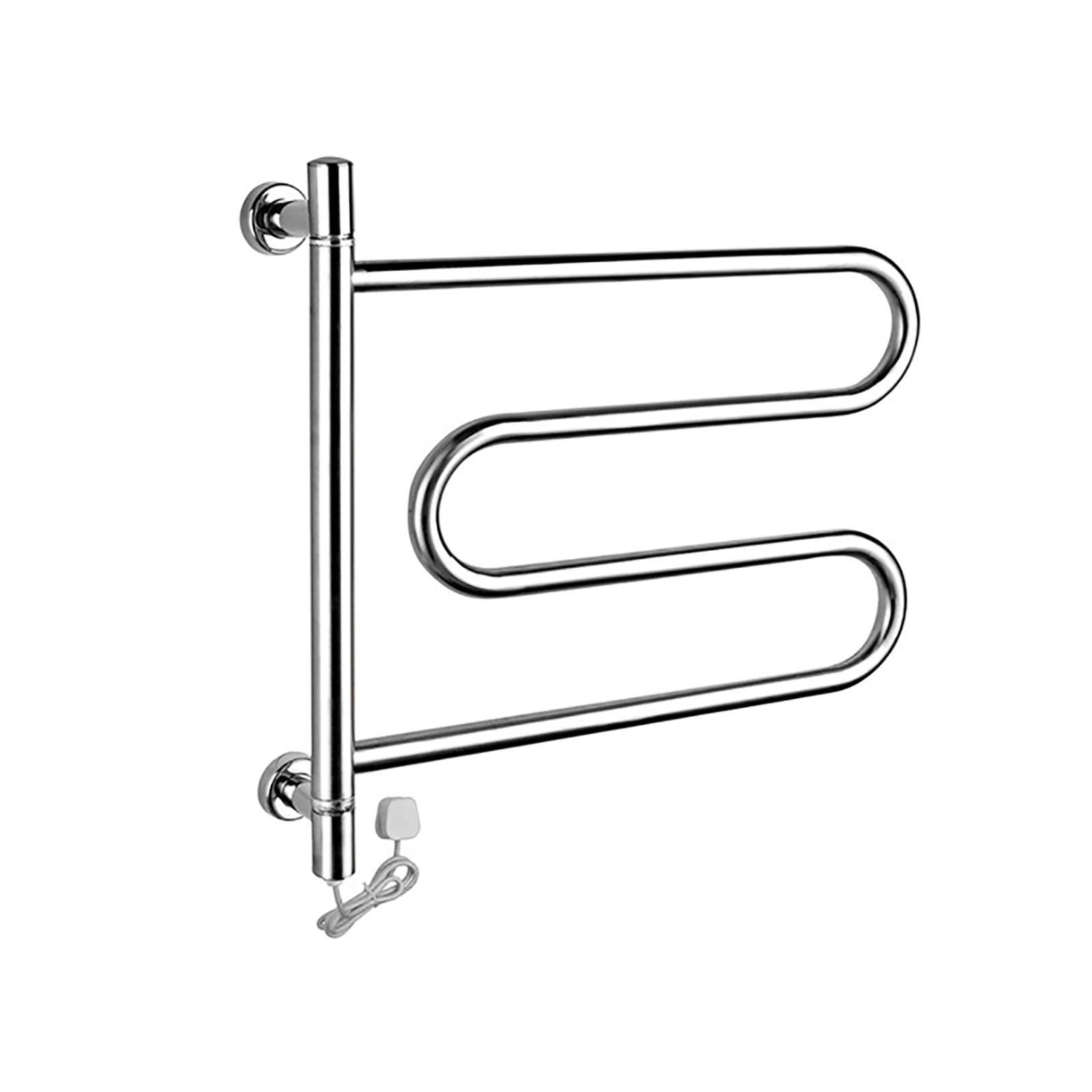 Towel Warmer Electric Heating Towel Rack Wall Mounted Stainless Steel Drying Rail for Home Bathroom Can 180° Swivel