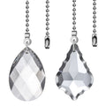 2PCS Ceiling Fan Pull Chains with 20-inches Extension Chains | Premium Fan Pull Chain Which Are Made of Crystal Glass
