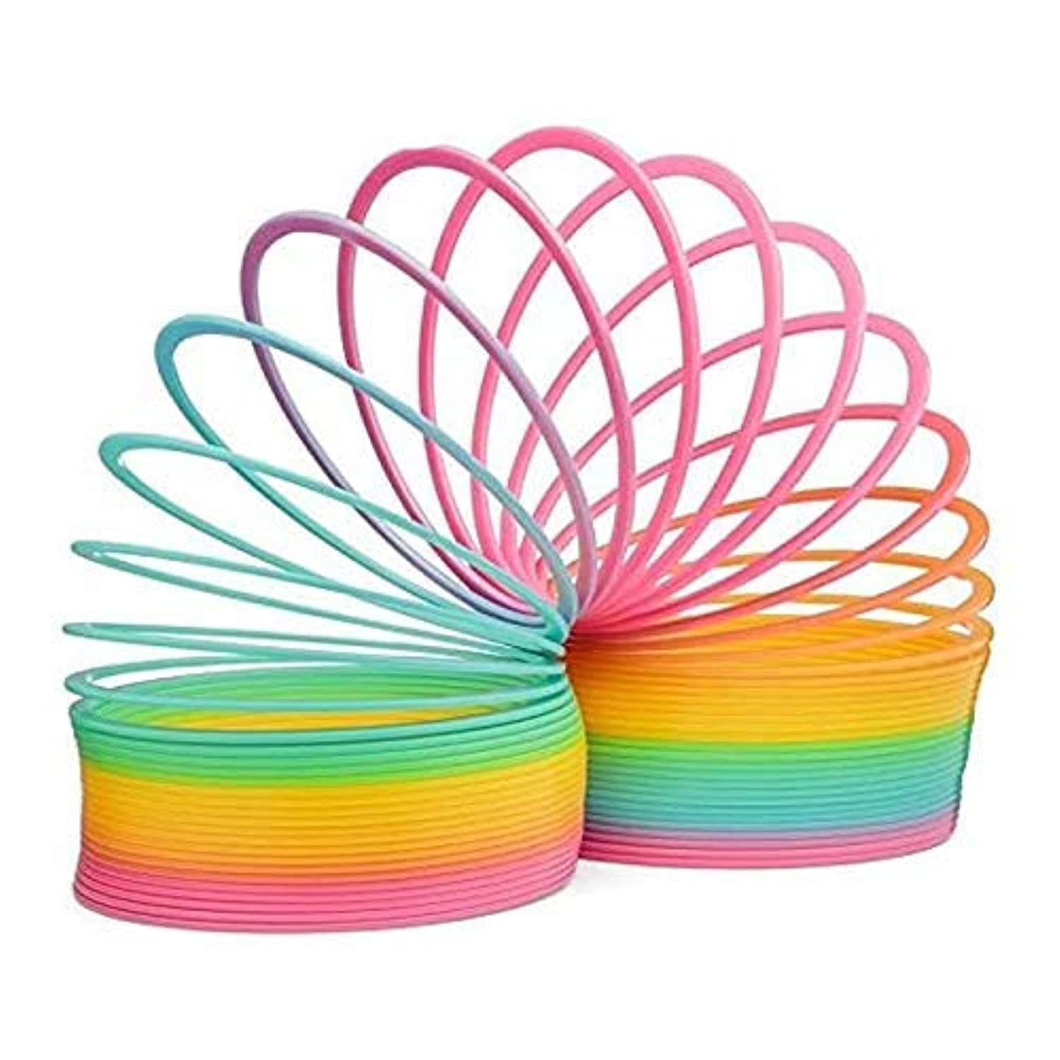 New Boss Jumbo Rainbow Coil Spring Toy,Magic Plastic Colored Coil Spring Classic Novelty Toy - Great Gift for Boys, Girls, Fun Birthday Party Favor, Novelty Gift - 4 x4 inch
